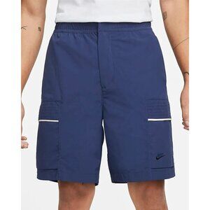 Nike Mens Nylon Utility Sportswear Performance Essentials Navy Blue Woven Shorts